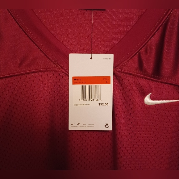 Nike Mens L Vapor Varsity Tackle Football Burgndy Practice Jersey 908729-057 NWT - Picture 7 of 11